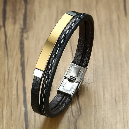 Steel Leather bracelet