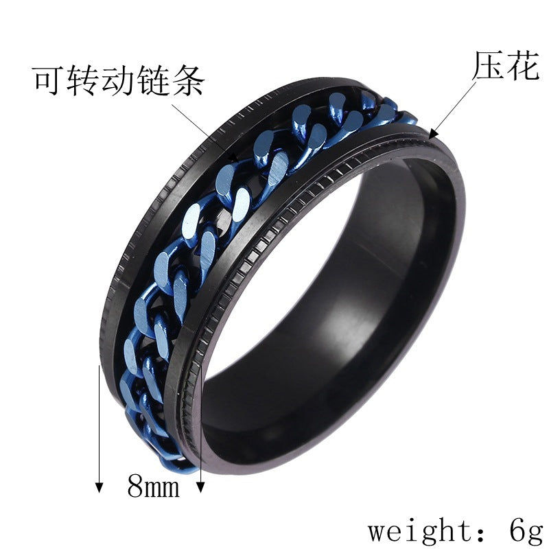 Fashion Chain Rotating Ring